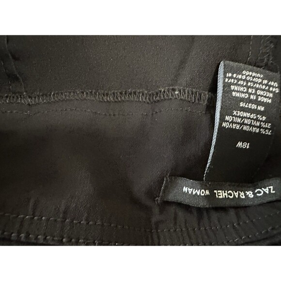 Zac & Rachel Woman Black Capri Pants Plus Size 18W Pull-On Stretch Waist Rayon - Picture 9 of 10